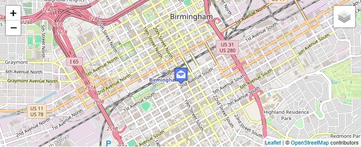 Map of ZIP Code 35295 in Birmingham, AL — click to open interactive map