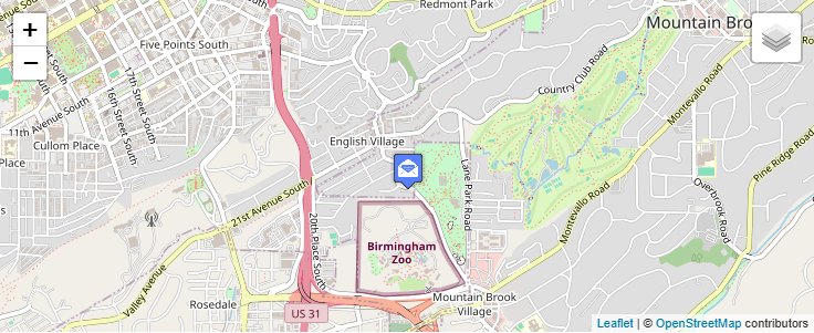 Map of ZIP Code 35297 in Birmingham, AL — click to open interactive map