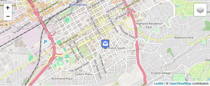 Map of ZIP Code 35298 in Birmingham, AL — click to open interactive map