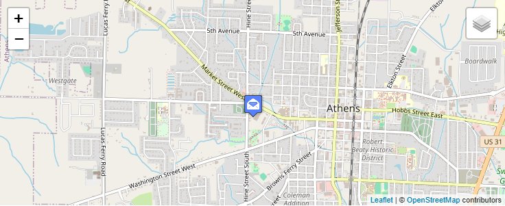 Map of ZIP Code 35612 in Athens, AL — click to open interactive map