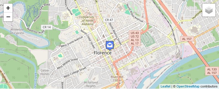 Map of ZIP Code 35631 in Florence, AL — click to open interactive map
