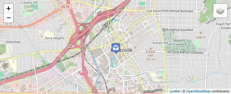 Map of ZIP Code 35895 in Huntsville, AL — click to open interactive map