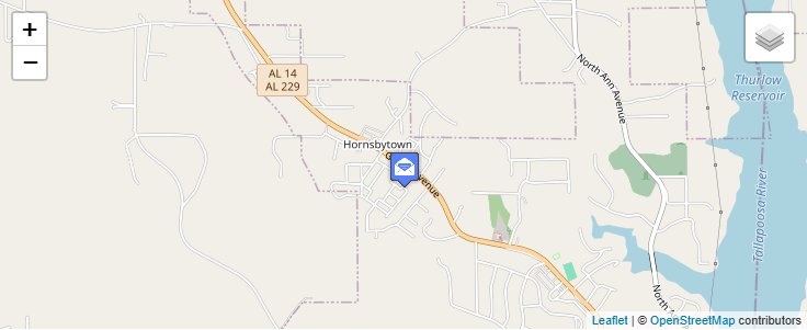 Map of ZIP Code 36023 in East Tallassee, AL — click to open interactive map