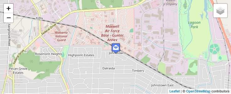 Map of ZIP Code 36118 in Montgomery, AL — click to open interactive map