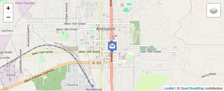 Map of ZIP Code 36202 in Anniston, AL — click to open interactive map