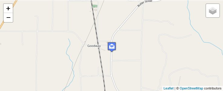Map of ZIP Code 36449 in Uriah, AL — click to open interactive map