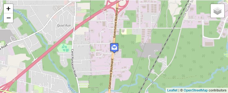 Map of ZIP Code 36590 in Theodore, AL — click to open interactive map