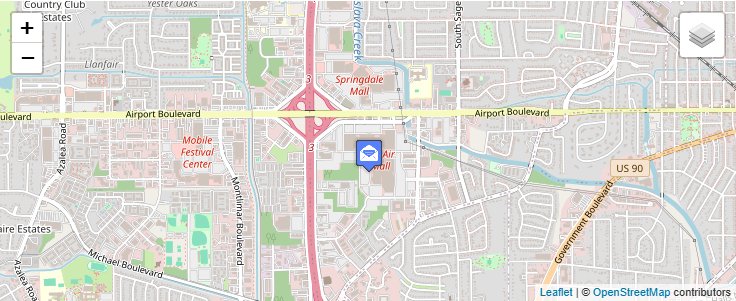 Map of ZIP Code 36616 in Mobile, AL — click to open interactive map
