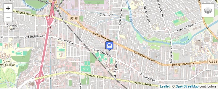 Map of ZIP Code 36670 in Mobile, AL — click to open interactive map