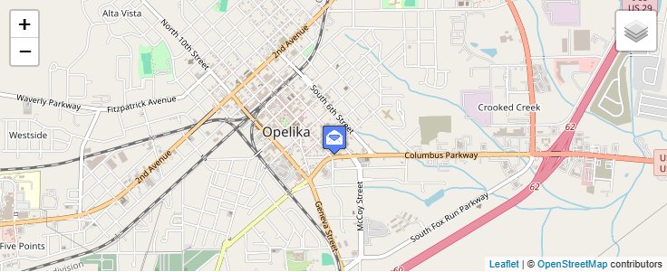 Map of ZIP Code 36803 in Opelika, AL — click to open interactive map