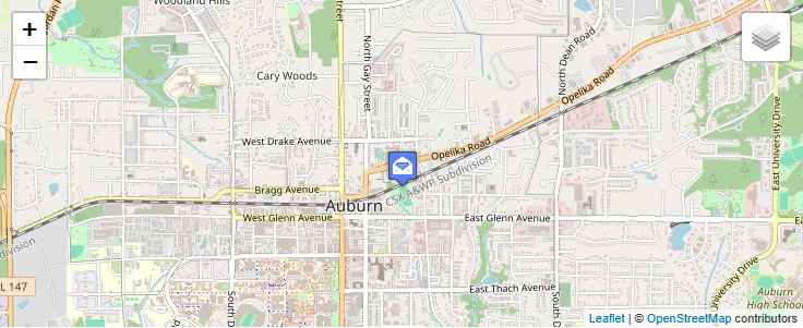 Map of ZIP Code 36831 in Auburn, AL — click to open interactive map
