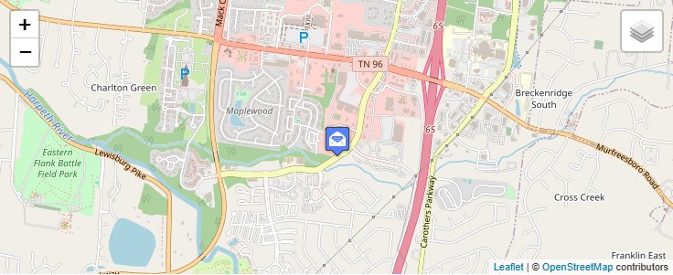 Map of ZIP Code 37068 in Franklin, TN — click to open interactive map