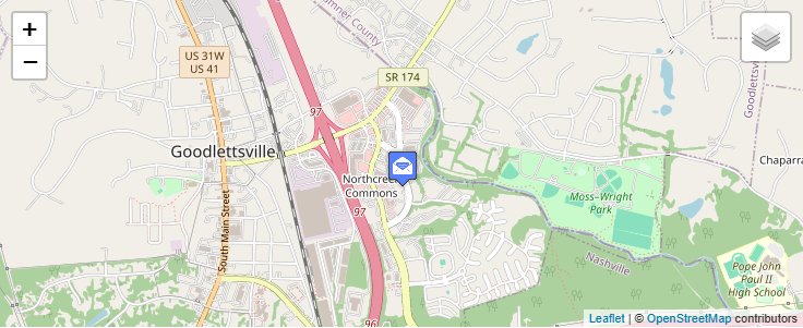 Map of ZIP Code 37070 in Goodlettsville, TN — click to open interactive map
