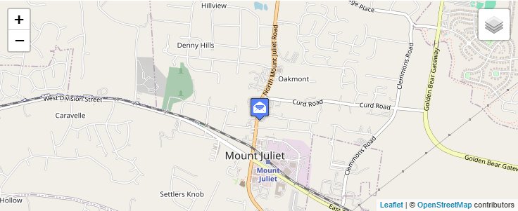 Map of ZIP Code 37121 in Mount Juliet, TN — click to open interactive map