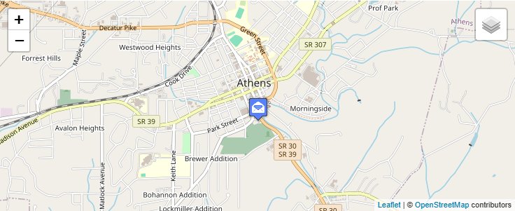 Map of ZIP Code 37371 in Athens, TN — click to open interactive map