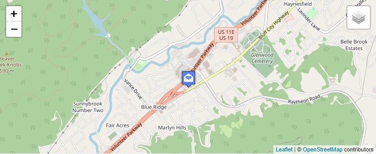 Map of ZIP Code 37625 in Bristol, TN — click to open interactive map