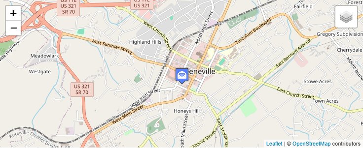 Map of ZIP Code 37744 in Greeneville, TN — click to open interactive map