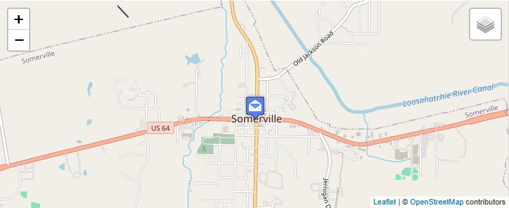 Map of ZIP Code 38010 in Braden, TN — click to open interactive map