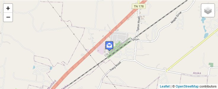 Map of ZIP Code 38071 in Tipton, TN — click to open interactive map