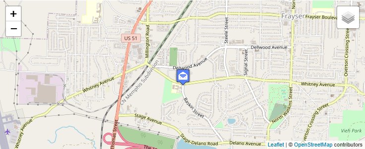 Map of ZIP Code 38167 in Memphis, TN — click to open interactive map