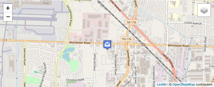 Map of ZIP Code 38181 in Memphis, TN — click to open interactive map