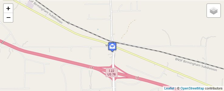 Map of ZIP Code 38679 in Victoria, MS — click to open interactive map