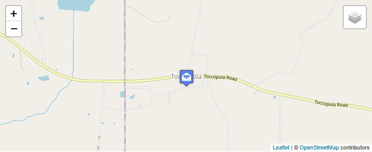 Map of ZIP Code 38874 in Toccopola, MS — click to open interactive map
