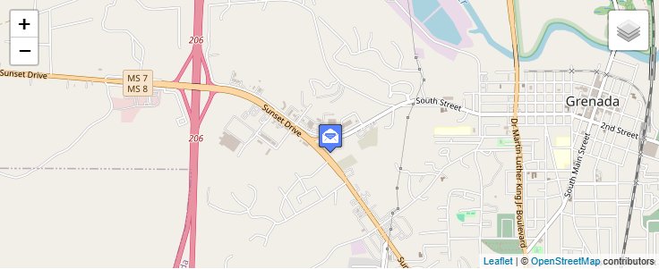 Map of ZIP Code 38902 in Grenada, MS — click to open interactive map