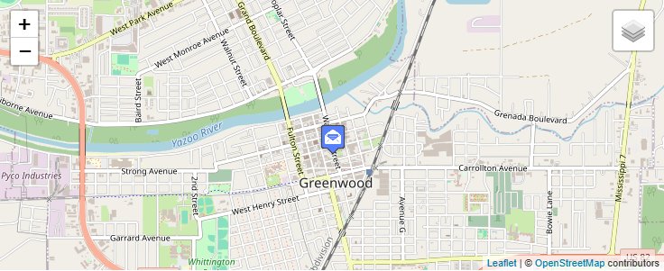 Map of ZIP Code 38945 in Greenwood, MS — click to open interactive map