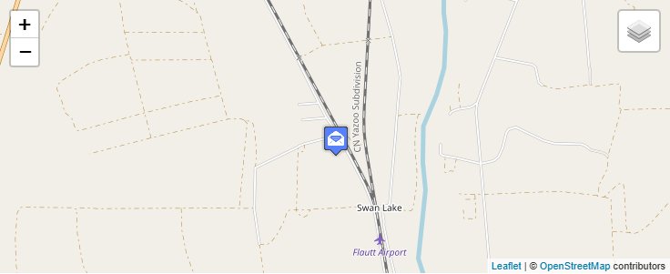 Map of ZIP Code 38958 in Swan Lake, MS — click to open interactive map