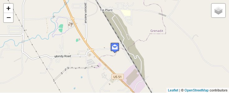 Map of ZIP Code 38960 in Tie Plant, MS — click to open interactive map