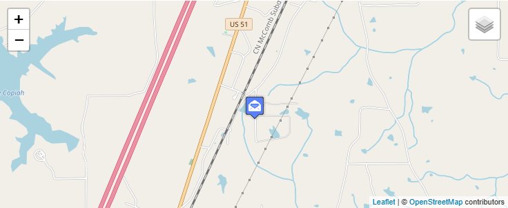 Map of ZIP Code 39077 in Gallman, MS — click to open interactive map