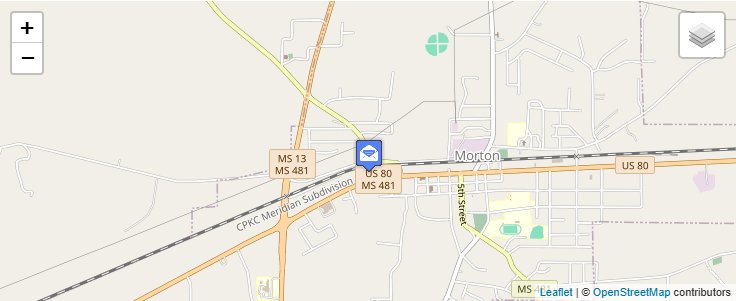 Map of ZIP Code 39098 in Ludlow, MS — click to open interactive map