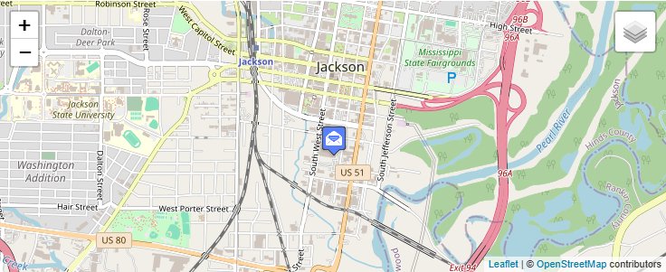 Map of ZIP Code 39225 in Jackson, MS — click to open interactive map