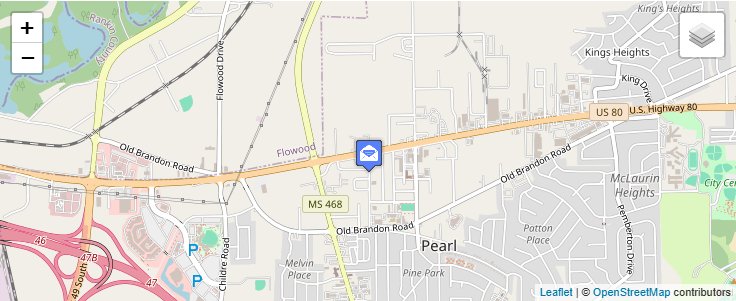 Map of ZIP Code 39288 in Pearl, MS — click to open interactive map