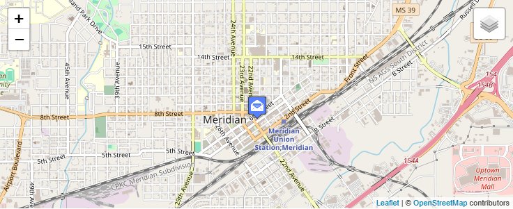 Map of ZIP Code 39303 in Meridian, MS — click to open interactive map