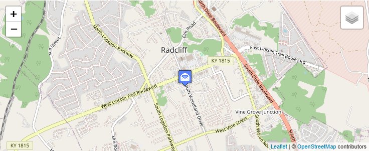 Map of ZIP Code 40159 in Radcliff, KY — click to open interactive map