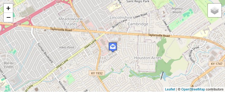 Map of ZIP Code 40250 in Louisville, KY — click to open interactive map
