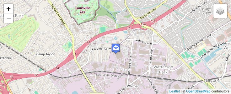 Map of ZIP Code 40287 in Louisville, KY — click to open interactive map