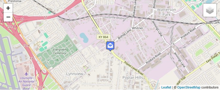 Map of ZIP Code 40298 in Louisville, KY — click to open interactive map