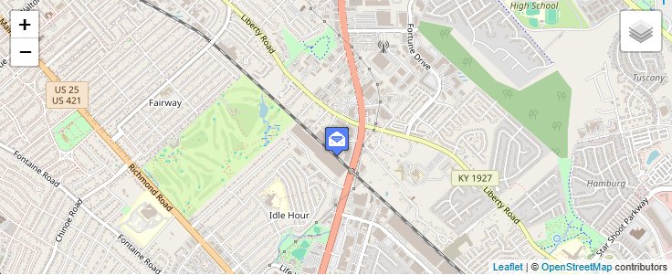 Map of ZIP Code 40555 in Lexington, KY — click to open interactive map
