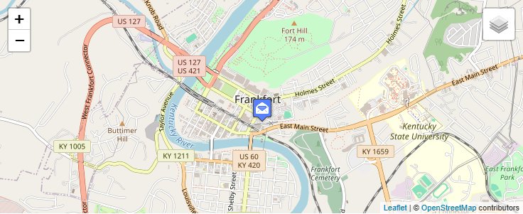 Map of ZIP Code 40620 in Frankfort, KY — click to open interactive map