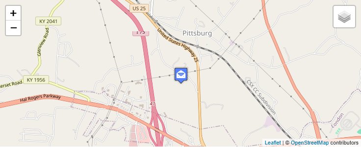 Map of ZIP Code 40755 in Pittsburg, KY — click to open interactive map