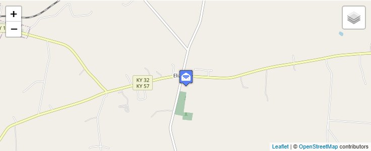 Map of ZIP Code 41037 in Elizaville, KY — click to open interactive map