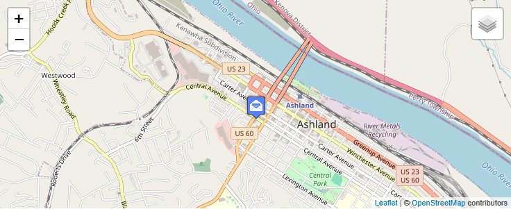 Map of ZIP Code 41114 in Ashland, KY — click to open interactive map