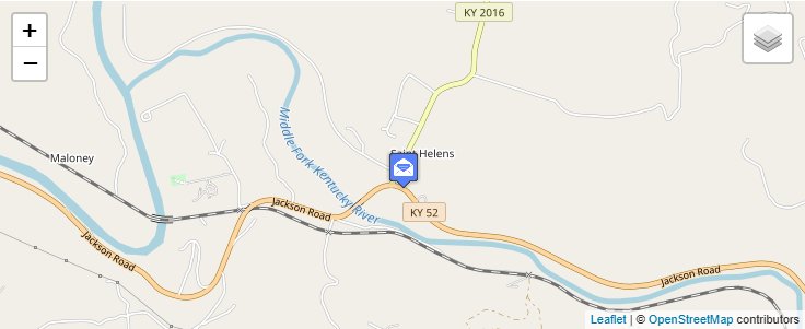 Map of ZIP Code 41368 in Saint Helens, KY — click to open interactive map