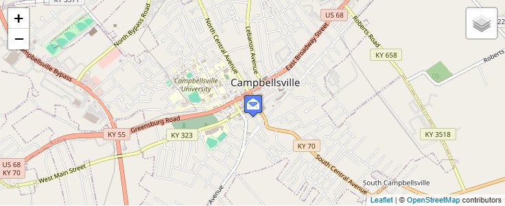 Map of ZIP Code 42719 in Campbellsville, KY — click to open interactive map
