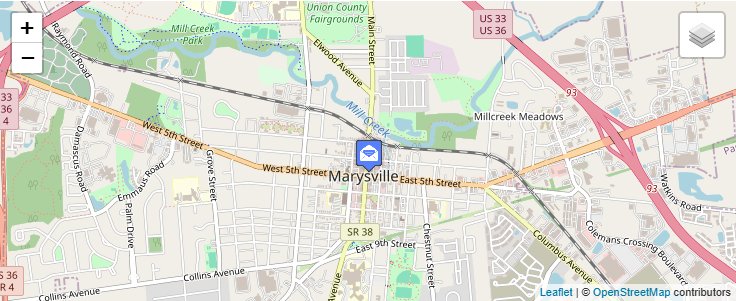 Map of ZIP Code 43041 in Marysville, OH — click to open interactive map