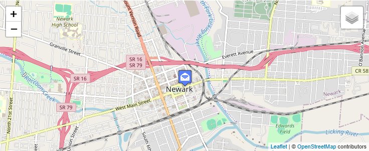 Map of ZIP Code 43058 in Newark, OH — click to open interactive map