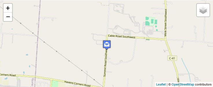 Map of ZIP Code 43073 in Summit Station, OH — click to open interactive map